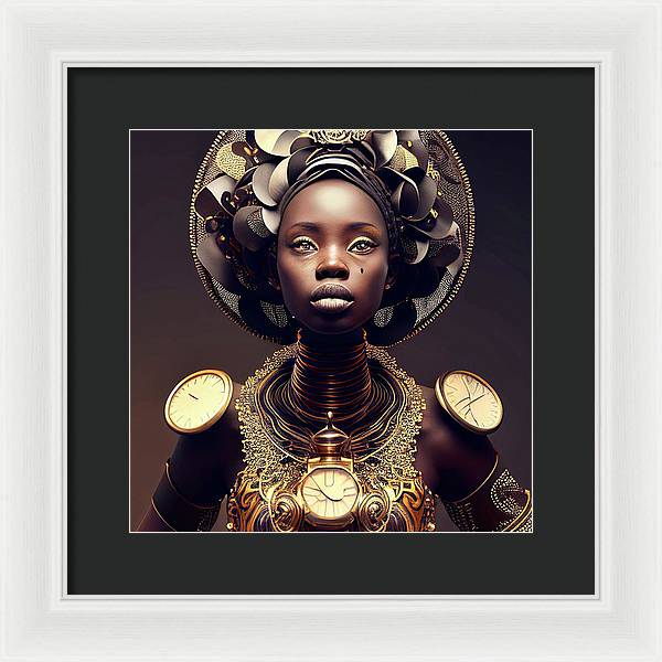 Afro Futuristic Zodiac-Libra - Framed Print