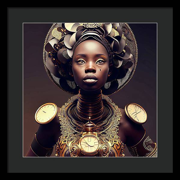 Afro Futuristic Zodiac-Libra - Framed Print