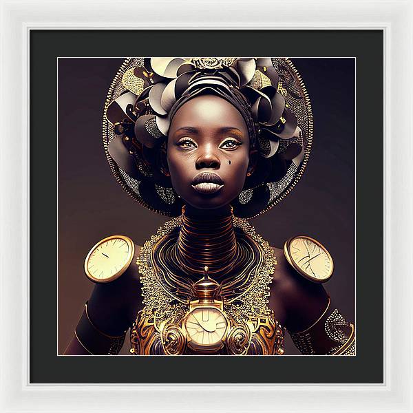 Afro Futuristic Zodiac-Libra - Framed Print