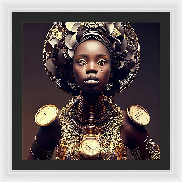 Afro Futuristic Zodiac-Libra - Framed Print