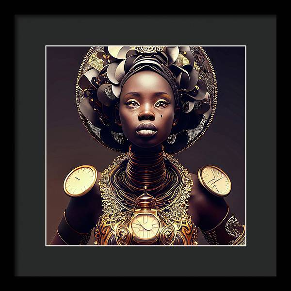 Afro Futuristic Zodiac-Libra - Framed Print