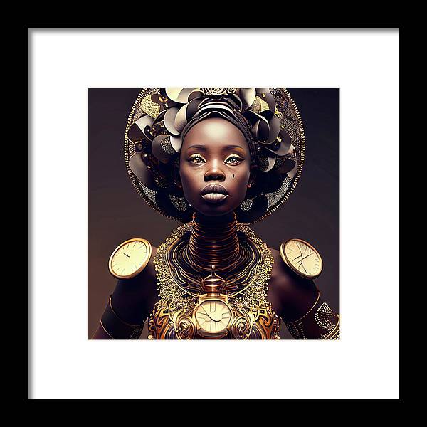 Afro Futuristic Zodiac-Libra - Framed Print