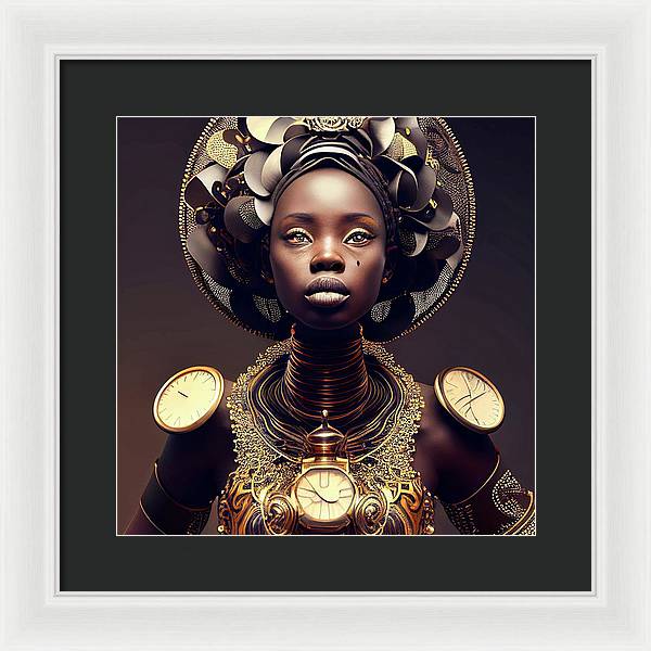 Afro Futuristic Zodiac-Libra - Framed Print