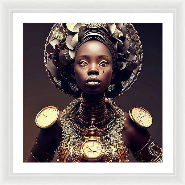 Afro Futuristic Zodiac-Libra - Framed Print