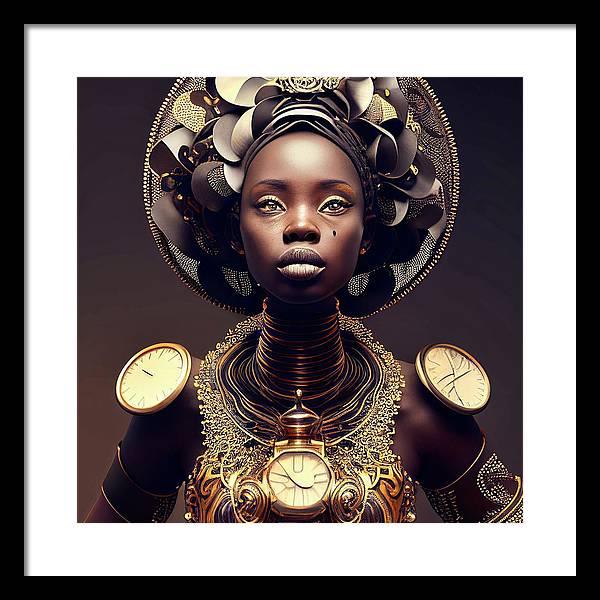 Afro Futuristic Zodiac-Libra - Framed Print