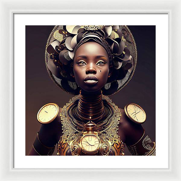 Afro Futuristic Zodiac-Libra - Framed Print