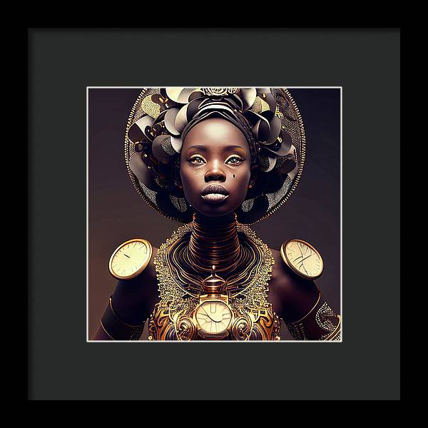 Afro Futuristic Zodiac-Libra - Framed Print