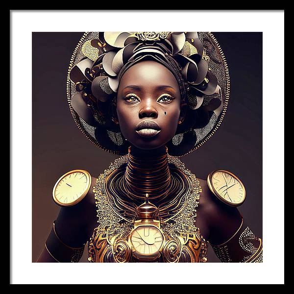 Afro Futuristic Zodiac-Libra - Framed Print