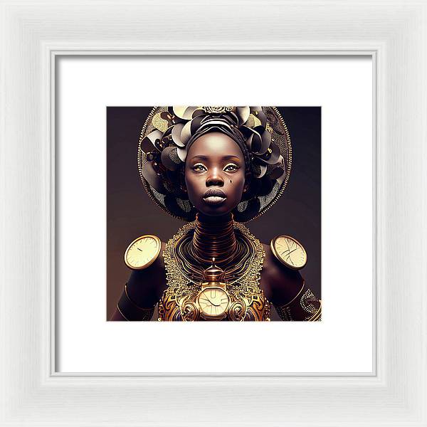 Afro Futuristic Zodiac-Libra - Framed Print