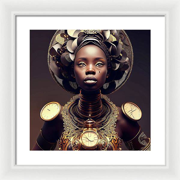 Afro Futuristic Zodiac-Libra - Framed Print