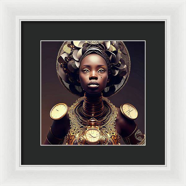 Afro Futuristic Zodiac-Libra - Framed Print