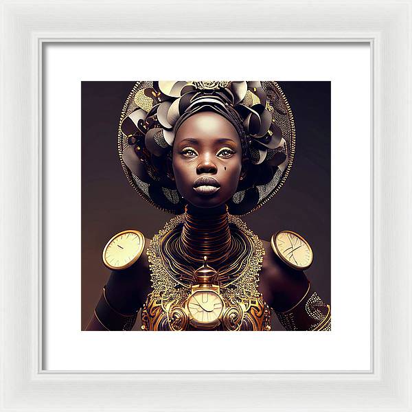 Afro Futuristic Zodiac-Libra - Framed Print