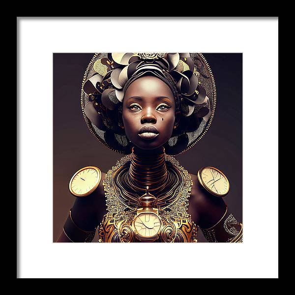 Afro Futuristic Zodiac-Libra - Framed Print