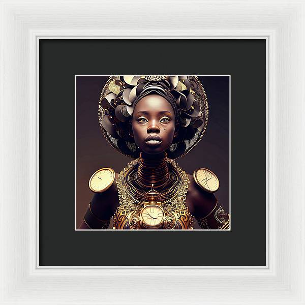 Afro Futuristic Zodiac-Libra - Framed Print