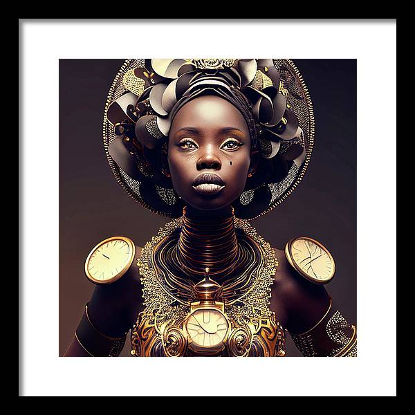 Afro Futuristic Zodiac-Libra - Framed Print