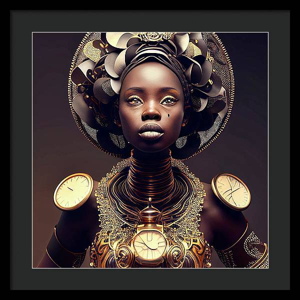 Afro Futuristic Zodiac-Libra - Framed Print