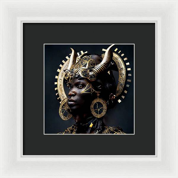 Afro Futuristic Zodiac- Taurus  - Framed Print