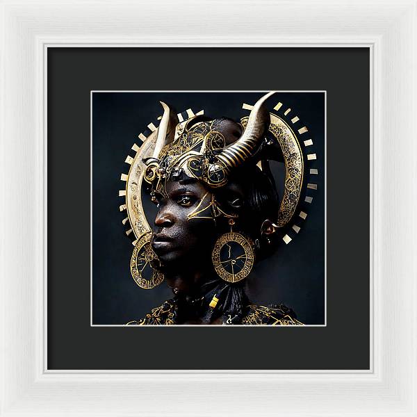 Afro Futuristic Zodiac- Taurus  - Framed Print