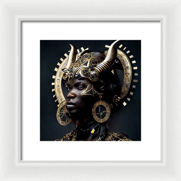 Afro Futuristic Zodiac- Taurus  - Framed Print