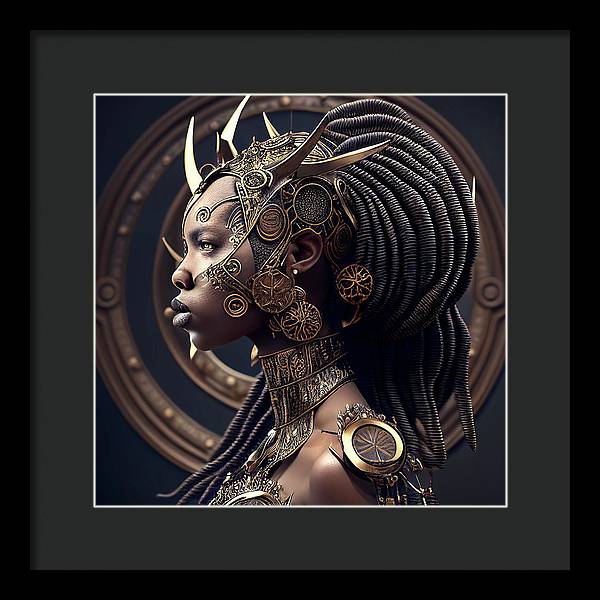 Afro Futuristic Zodiacs-Libra - Framed Print