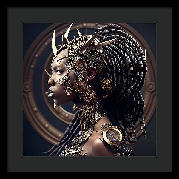 Afro Futuristic Zodiacs-Libra - Framed Print