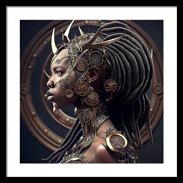 Afro Futuristic Zodiacs-Libra - Framed Print