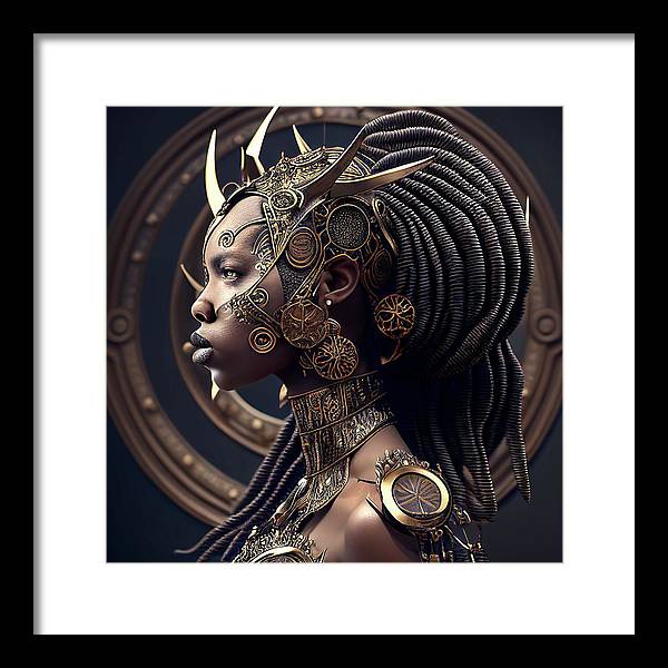 Afro Futuristic Zodiacs-Libra - Framed Print