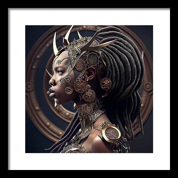 Afro Futuristic Zodiacs-Libra - Framed Print