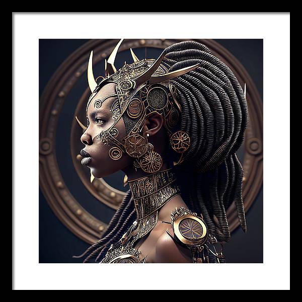 Afro Futuristic Zodiacs-Libra - Framed Print