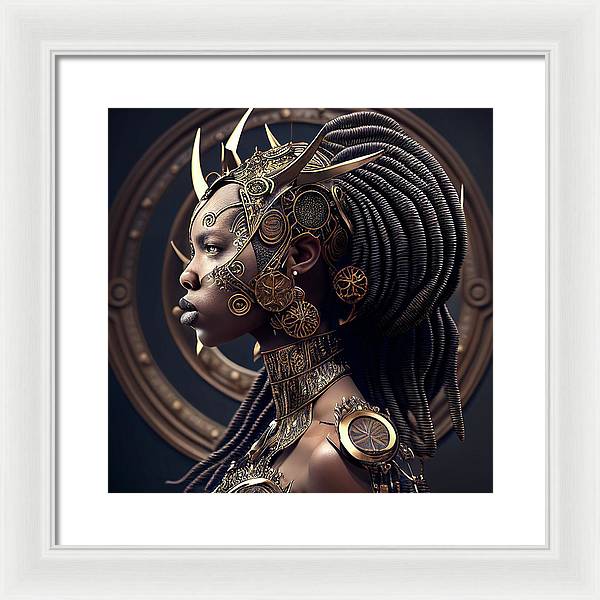 Afro Futuristic Zodiacs-Libra - Framed Print