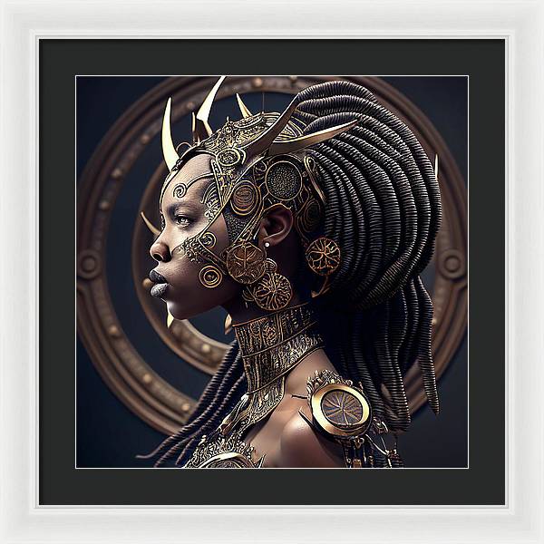 Afro Futuristic Zodiacs-Libra - Framed Print