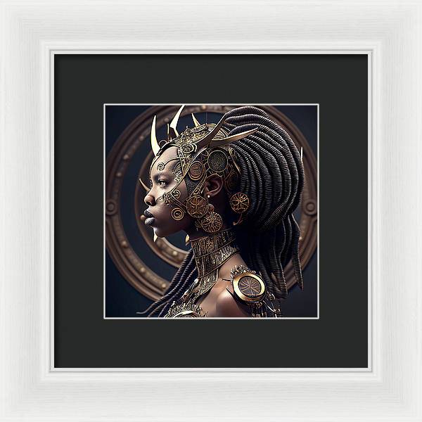 Afro Futuristic Zodiacs-Libra - Framed Print