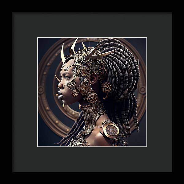 Afro Futuristic Zodiacs-Libra - Framed Print