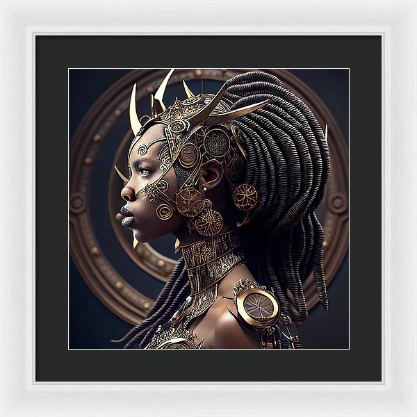 Afro Futuristic Zodiacs-Libra - Framed Print