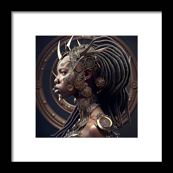 Afro Futuristic Zodiacs-Libra - Framed Print