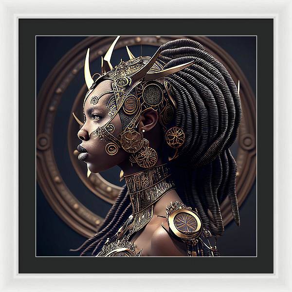 Afro Futuristic Zodiacs-Libra - Framed Print