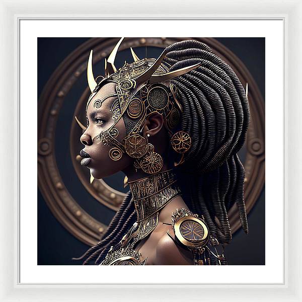 Afro Futuristic Zodiacs-Libra - Framed Print