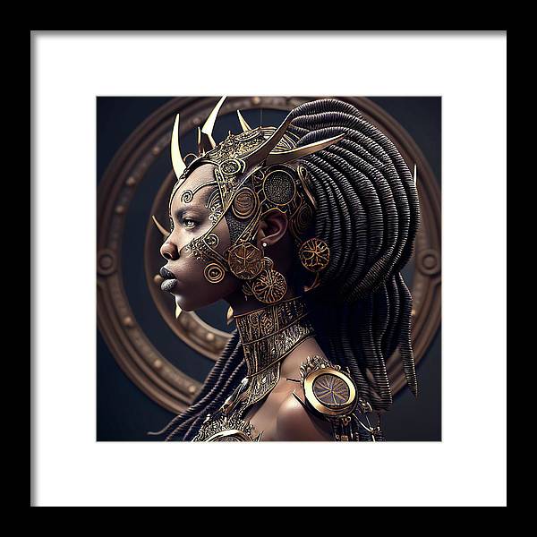 Afro Futuristic Zodiacs-Libra - Framed Print