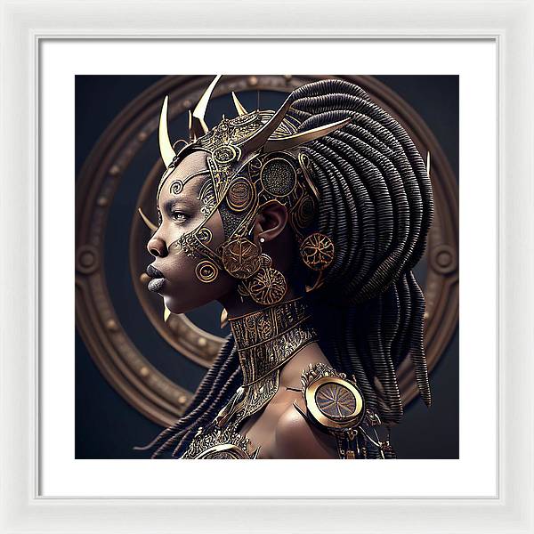 Afro Futuristic Zodiacs-Libra - Framed Print