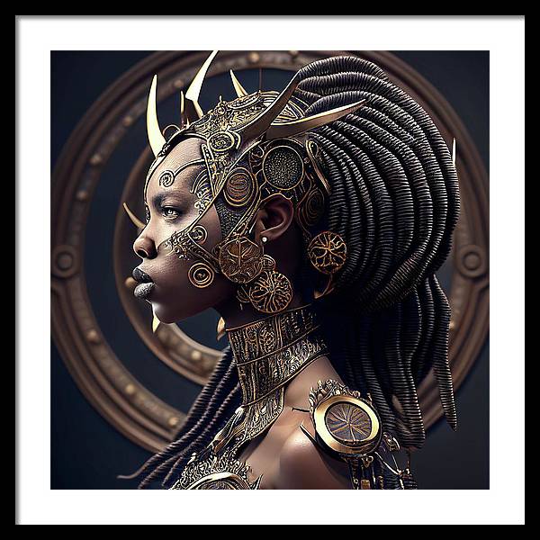 Afro Futuristic Zodiacs-Libra - Framed Print