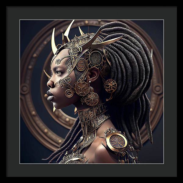 Afro Futuristic Zodiacs-Libra - Framed Print