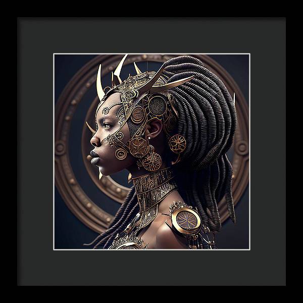 Afro Futuristic Zodiacs-Libra - Framed Print