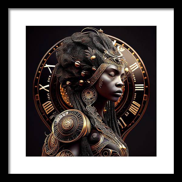 Afro Fututuristic Zodiac-Virgo - Framed Print