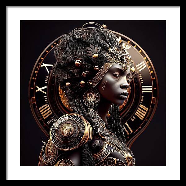 Afro Fututuristic Zodiac-Virgo - Framed Print