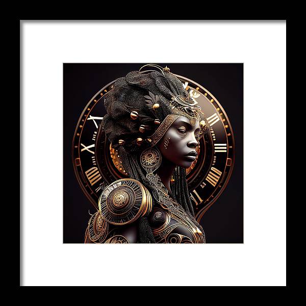 Afro Fututuristic Zodiac-Virgo - Framed Print