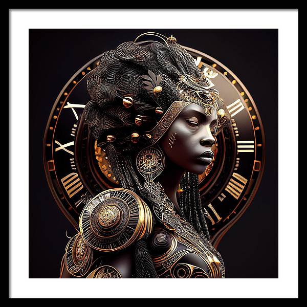 Afro Fututuristic Zodiac-Virgo - Framed Print