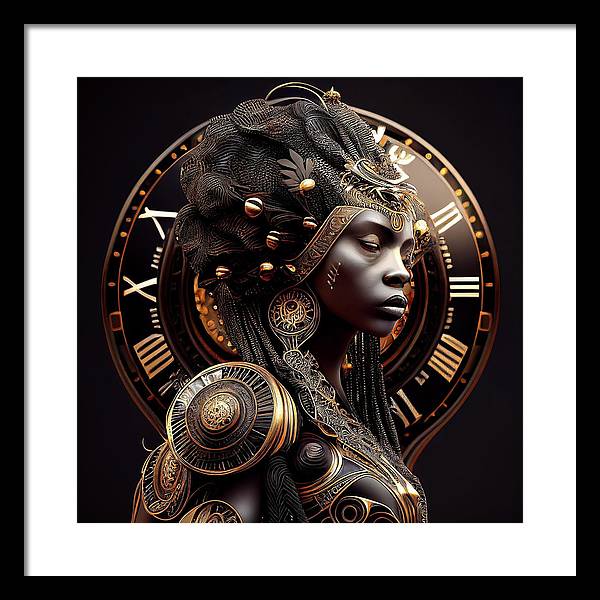 Afro Fututuristic Zodiac-Virgo - Framed Print