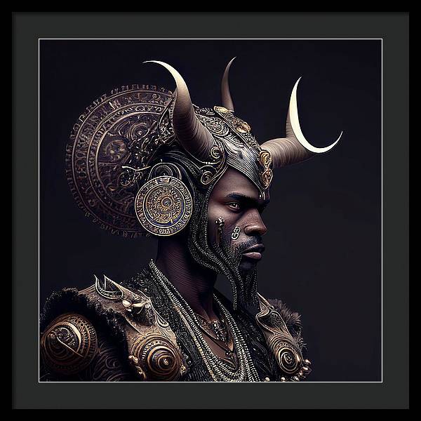 AfroFuturistic Aries The Ram - Framed Print