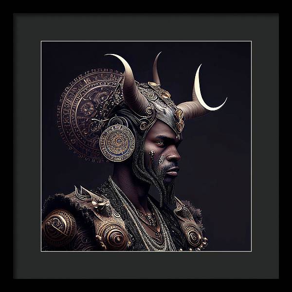 AfroFuturistic Aries The Ram - Framed Print