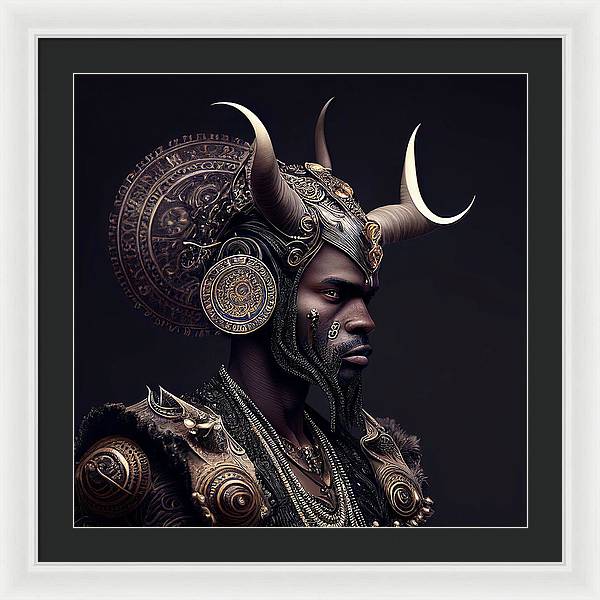 AfroFuturistic Aries The Ram - Framed Print